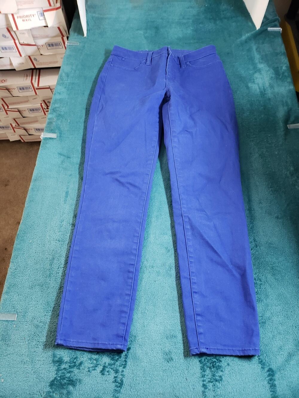 Talbots Jeans Size 2 Womens Blue Denim Stretch Pants Ladies Mid Rise Slim Ankle